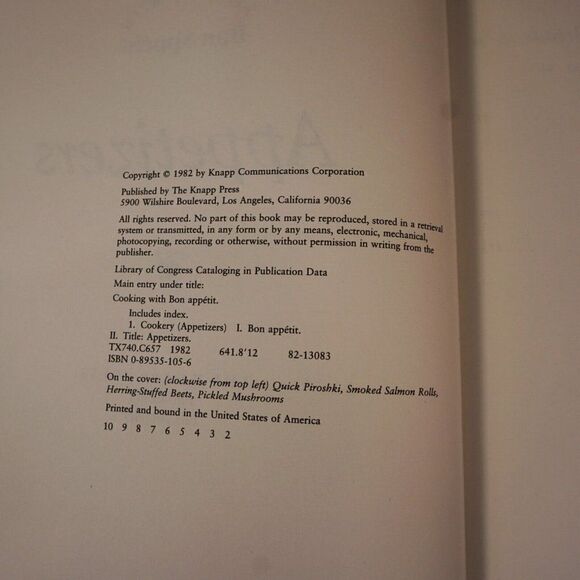 Cooking with Appetizers Bon Appetit Hardcover 1982 - Picture 4 of 13